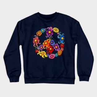 Flower Power Sign Crewneck Sweatshirt